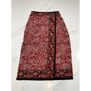 Sag Harbor Maxi Faux Wrap Skirt Women's Paisley Boho Size 10